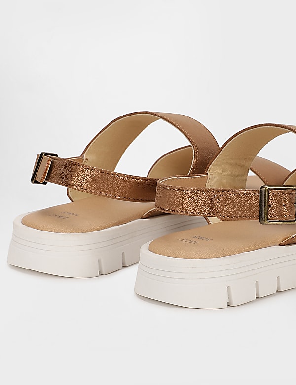 Girls Plain Buckle Flat Sandals