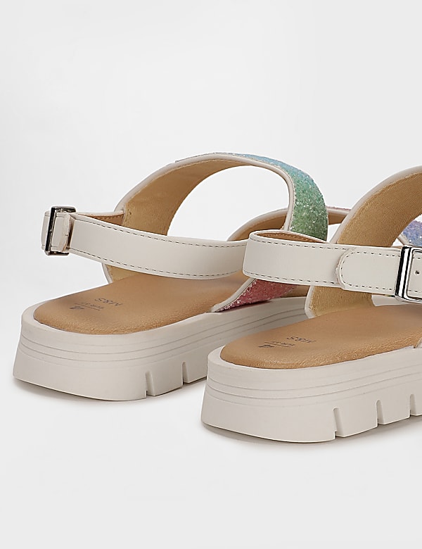 Girls Plain Buckle Flat Sandals