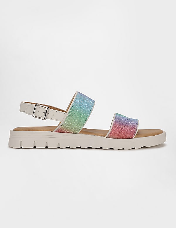 Girls Plain Buckle Flat Sandals