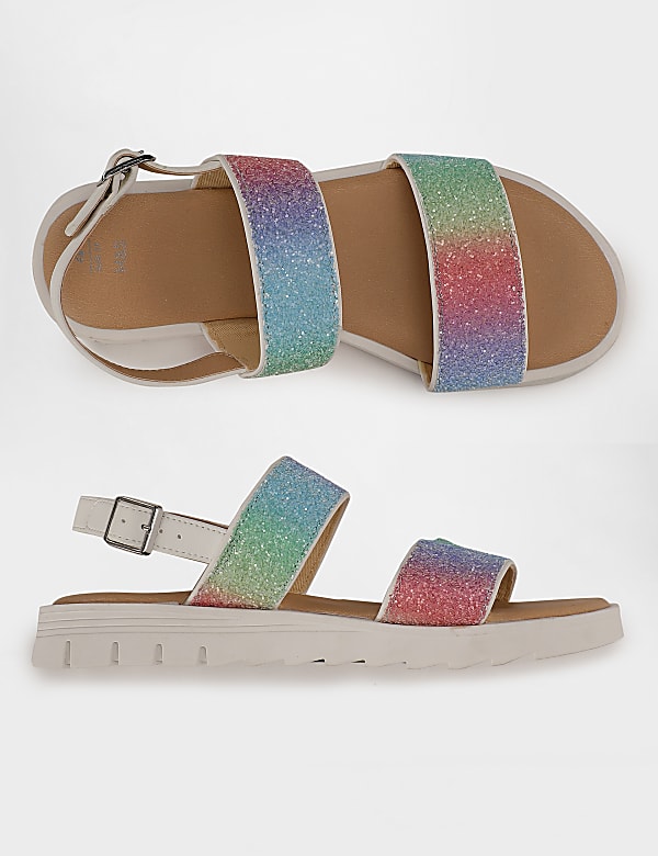 Girls Plain Buckle Flat Sandals