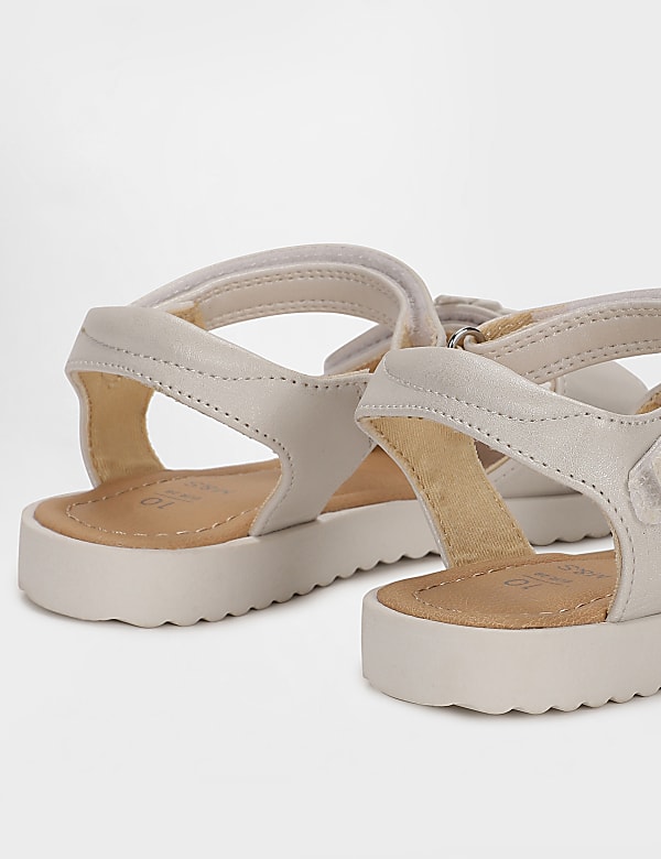 Girls Plain Velcro Flat Sandals