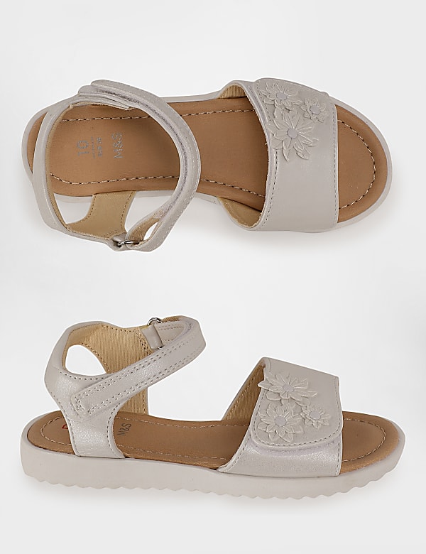 Girls Plain Velcro Flat Sandals