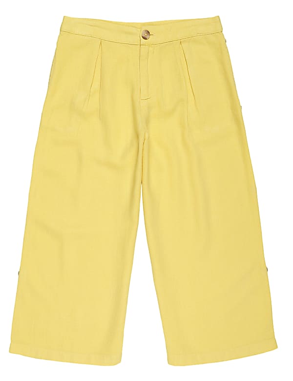 Linen Viscose Solid Regular Fit Culottes