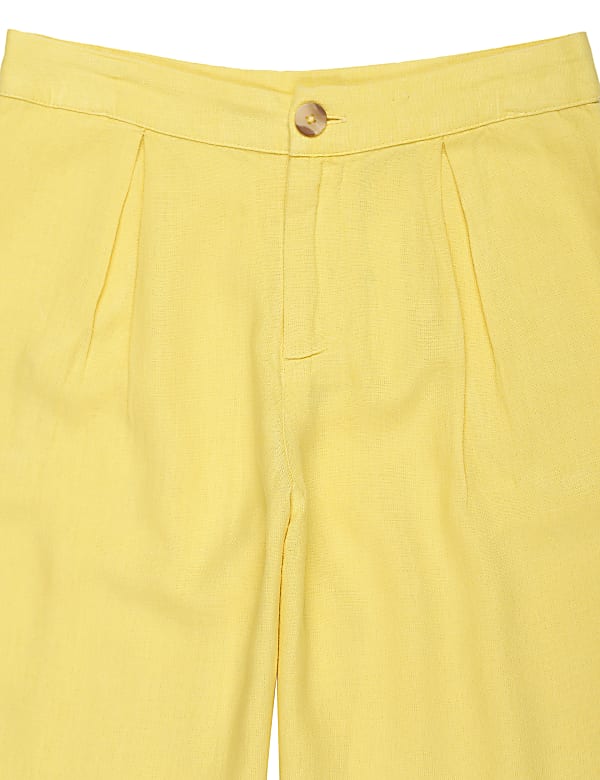 Linen Viscose Solid Regular Fit Culottes
