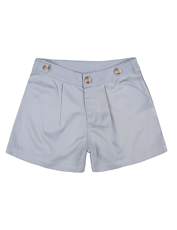 Cotton Pleated Shorts