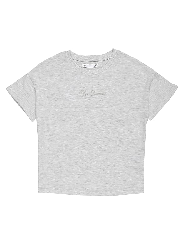 Cotton Mix Solid Round Neck Top