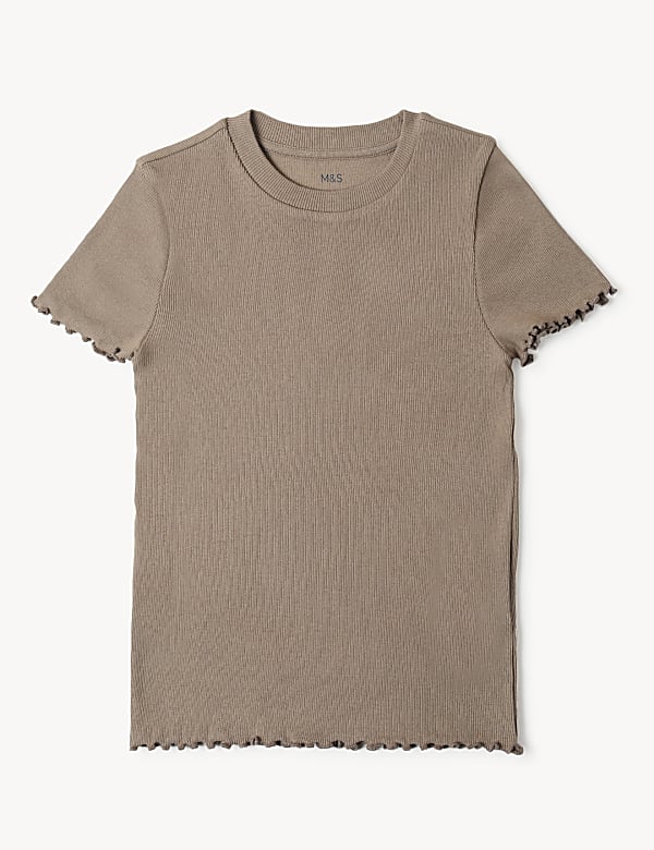 Cotton Mix Stripes Round Neck T-Shirt