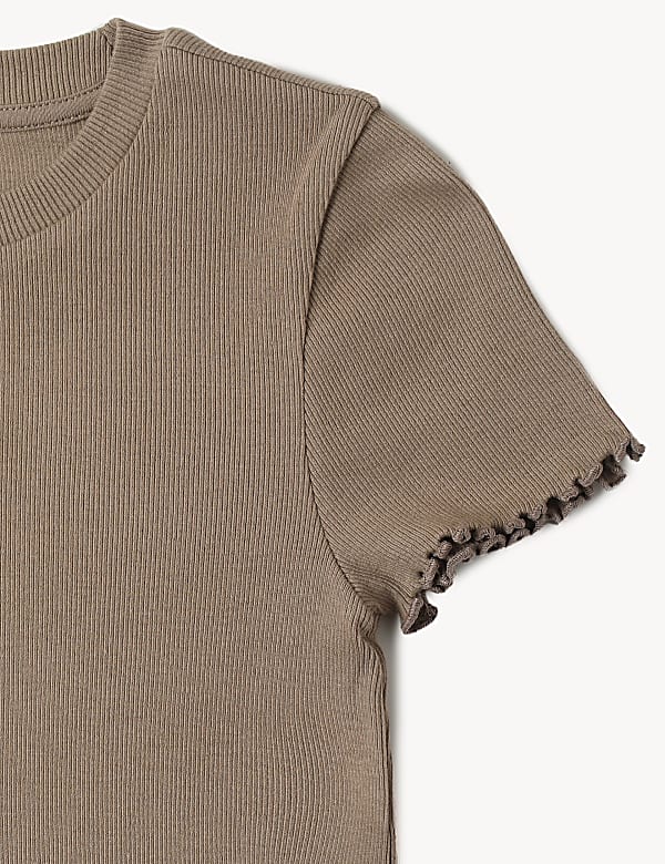 Cotton Mix Stripes Round Neck T-Shirt
