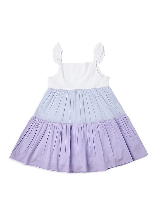 Pure Cotton Colorblock Square Neck Dress