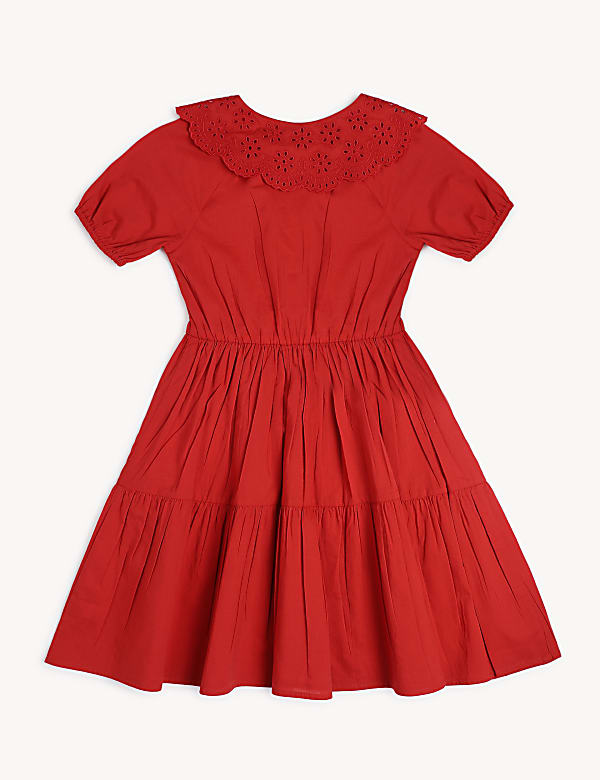 Pure Cotton Schiffli Peter Pan Collar Dress