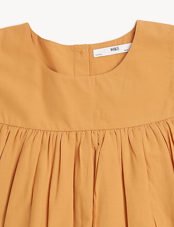Pure Cotton Plain Round Neck Dress