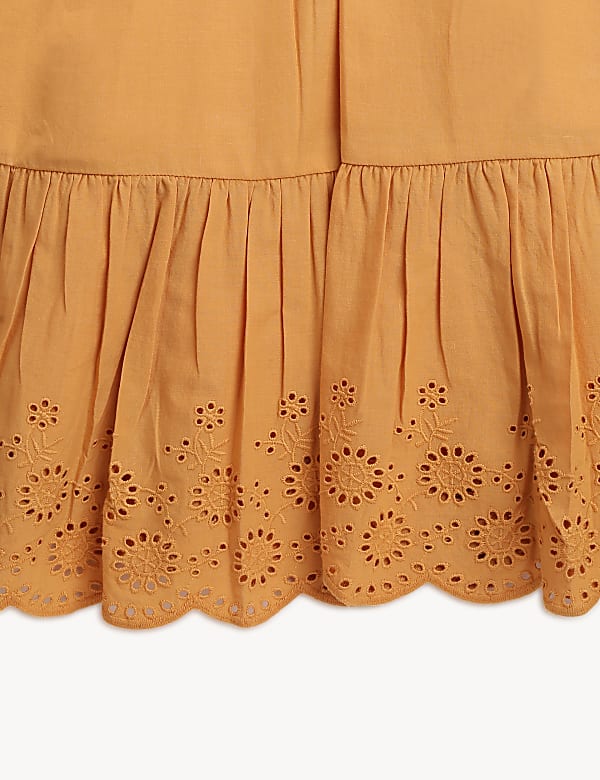 Pure Cotton Plain Round Neck Dress