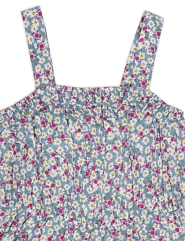 Pure Viscose Floral Square Neck Jumpsuit