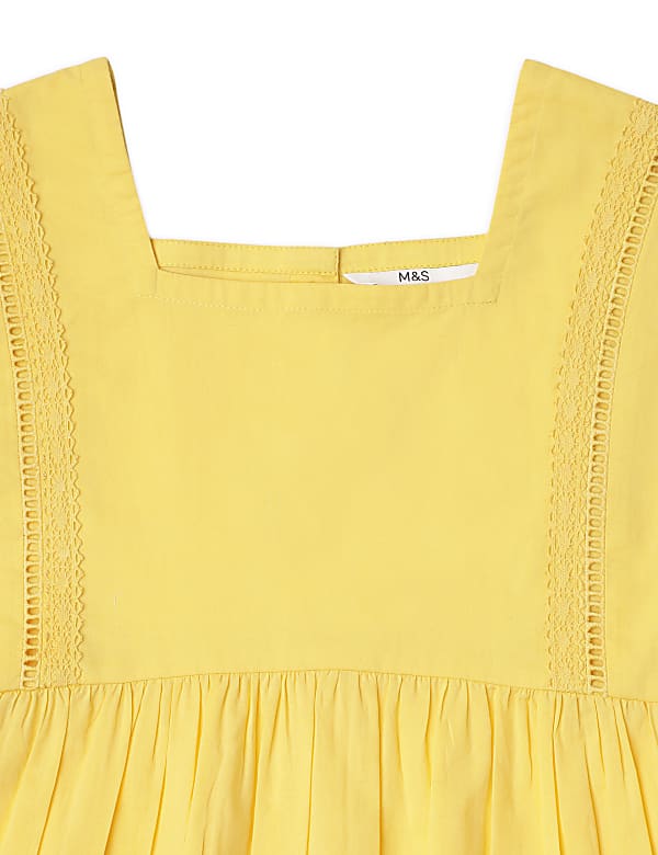 Pure Cotton Embroidered Square Neck Top