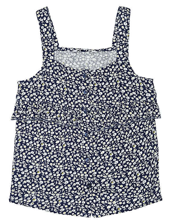 Pure Viscose Floral Shoulder Strap Top