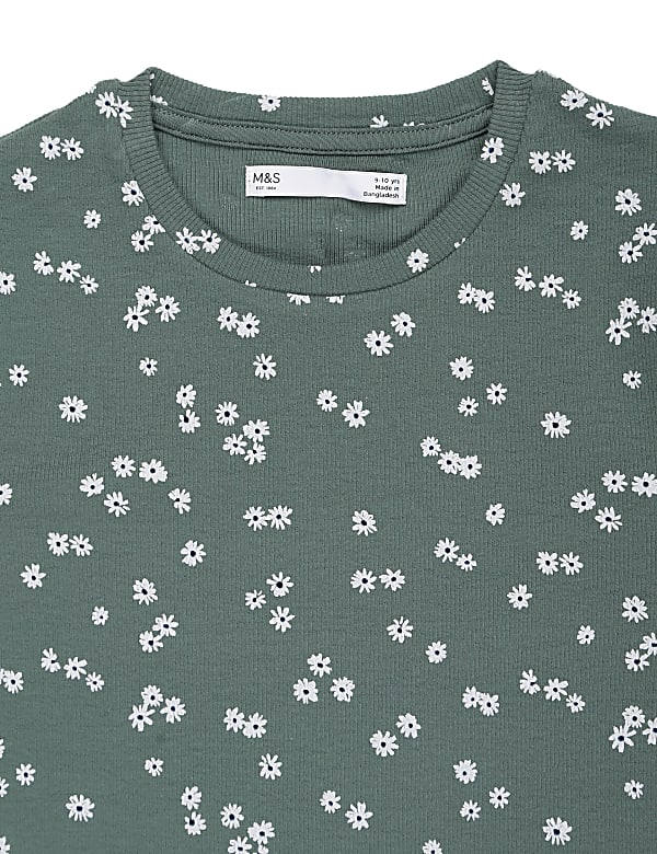 Cotton Mix Printed Round Neck Top