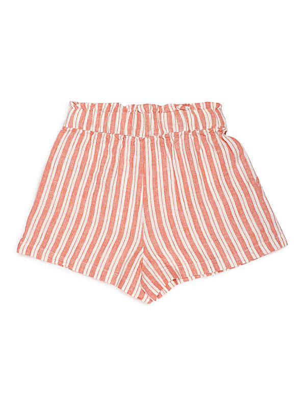 Flax Linen Mix Stripes Shorts