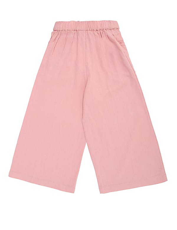 Flax Linen Mix Plain Regular Fit Culottes