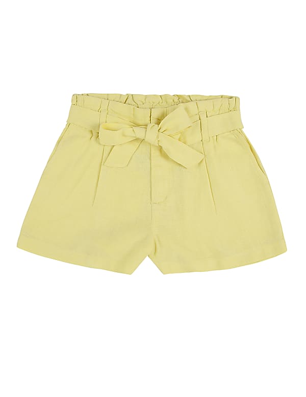 Flax Linen Mix Plain Regular Fit Short