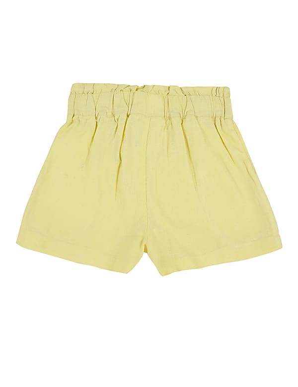 Flax Linen Mix Plain Regular Fit Short