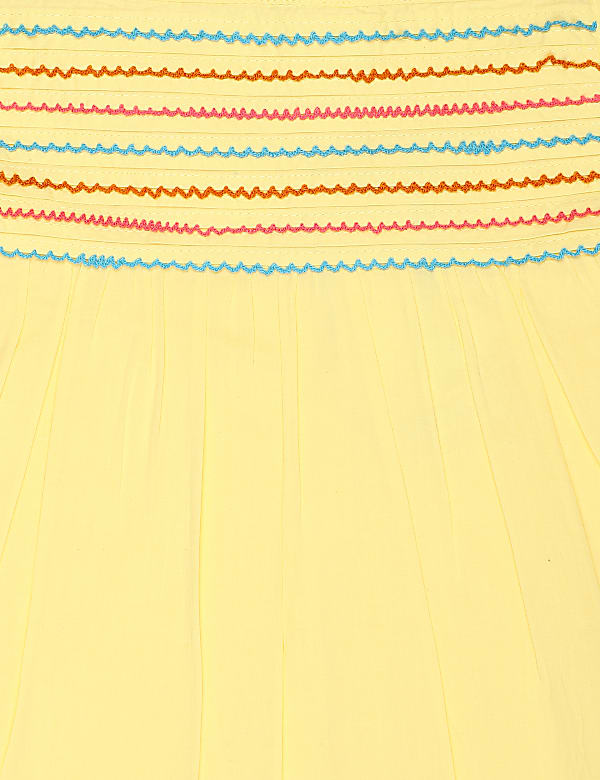 Pure Cotton Plain Shoulder Strap Dress