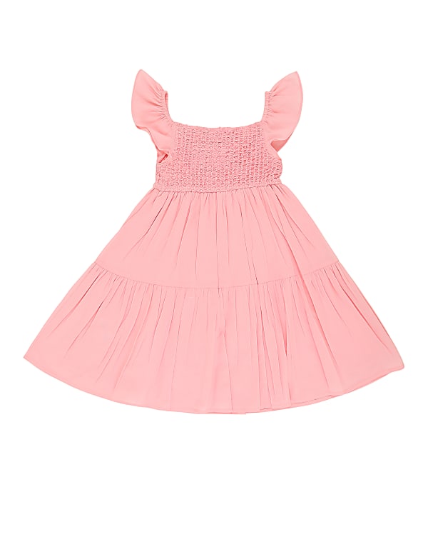 Pure Cotton Plain Square Neck Dress