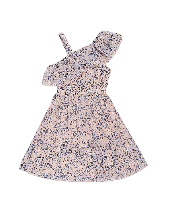 Floral Shoulder Straps Neck Dress