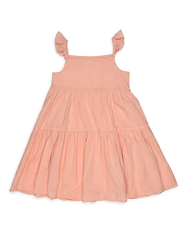 Pure Cotton Plain Square Neck Dress