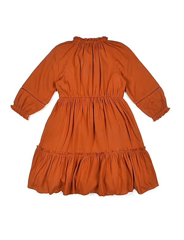 Pure Viscose Embroidery Round Neck Dress