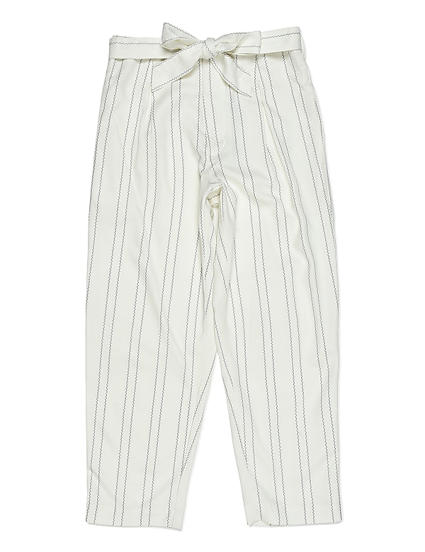 Pure Viscose Stripes Regular Fit Trouser