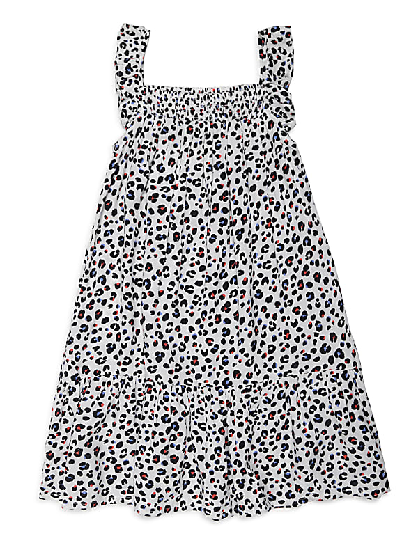 Pure Viscose Printed Square Neck Dress