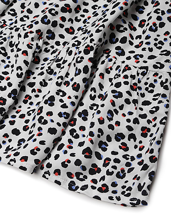Pure Viscose Printed Square Neck Dress