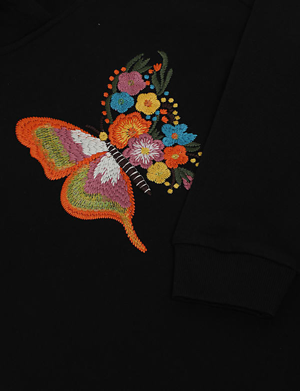 Cotton Mix Embroidered Hooded Dress