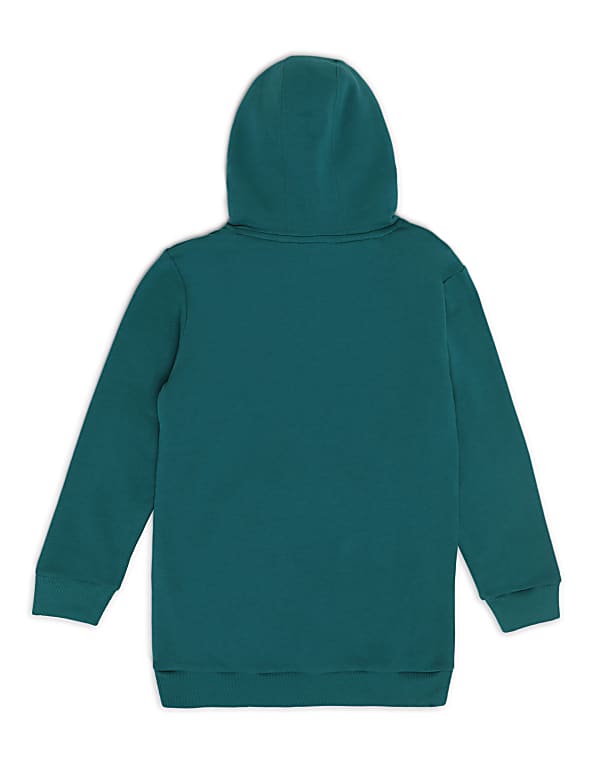 Cotton Mix Embroidered Hooded Dress