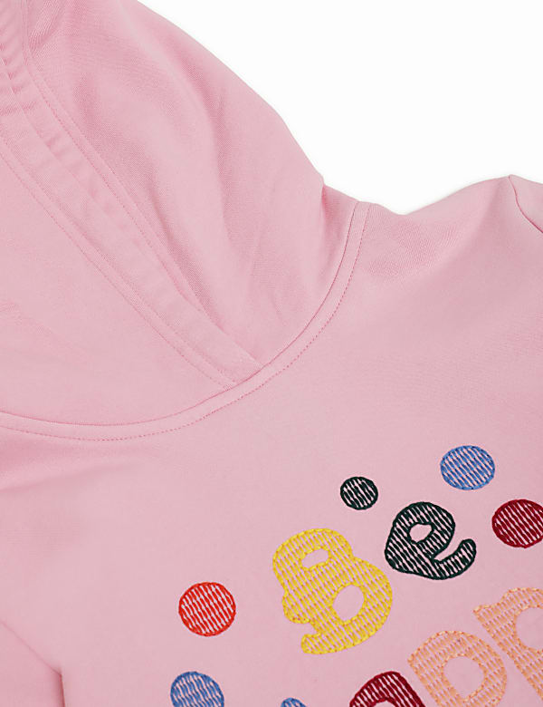 Cotton Mix Embroidered Hooded Dress