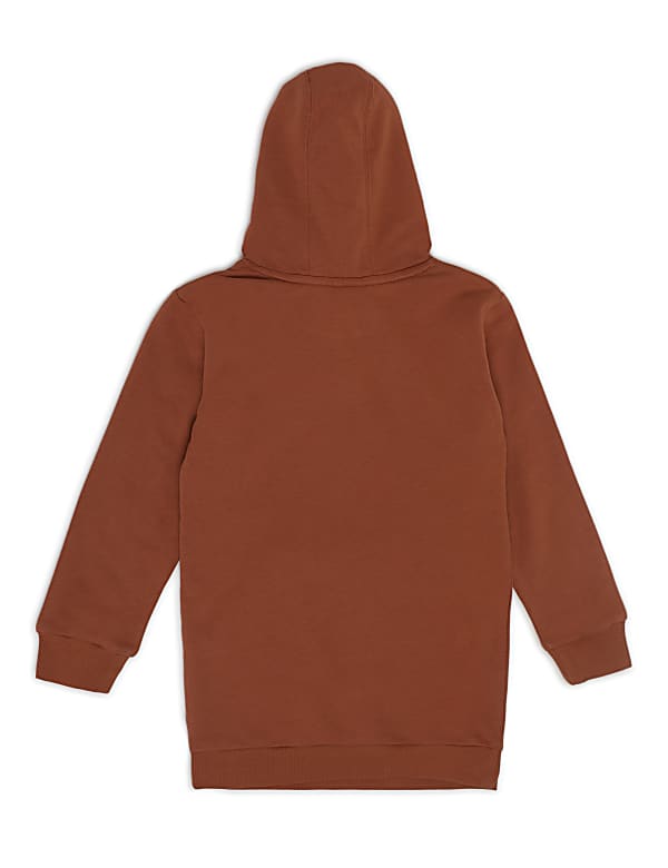 Cotton Mix Embroidered Hooded Dress