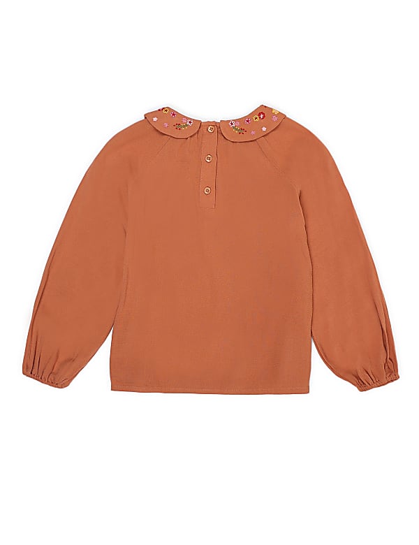 Pure Viscose Embroidered Round Neck Top