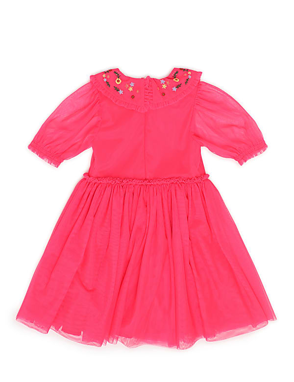 Embroidered Collar Dress