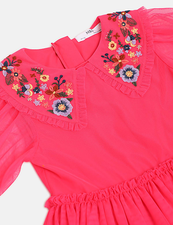 Embroidered Collar Dress
