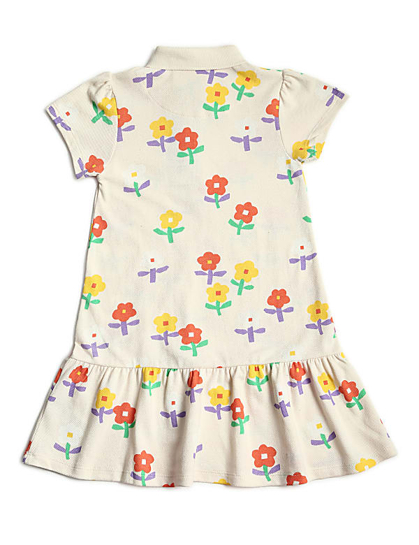 Pure Cotton Printed Polo Collar Dress