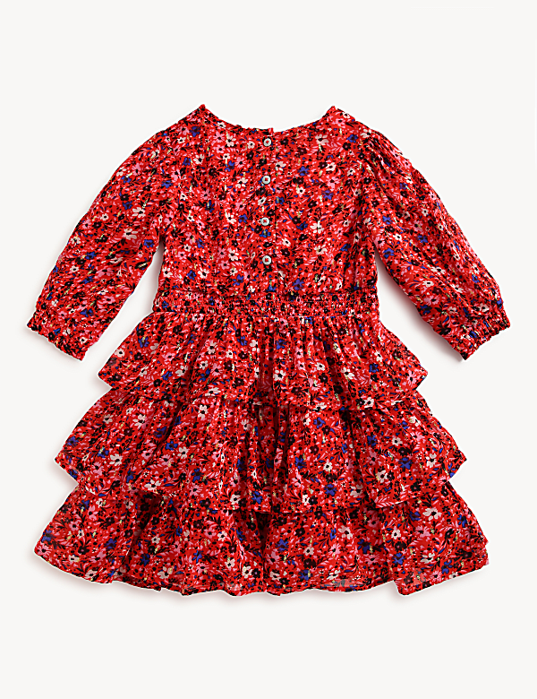 Viscose Mix Floral Print Knee Length Dress