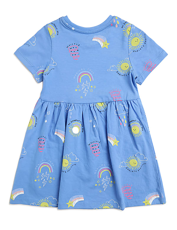 Pure Cotton Printed Crew Neck Dress