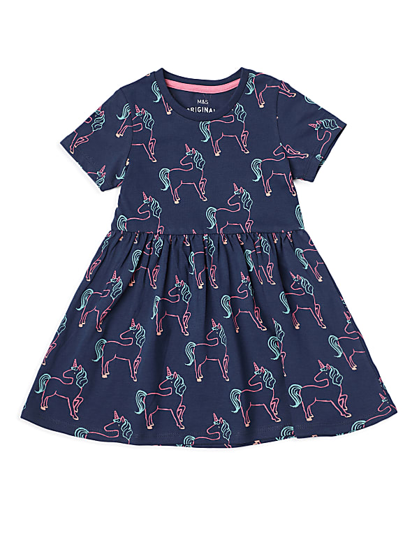 Pure Cotton Printed Round Neck Dress