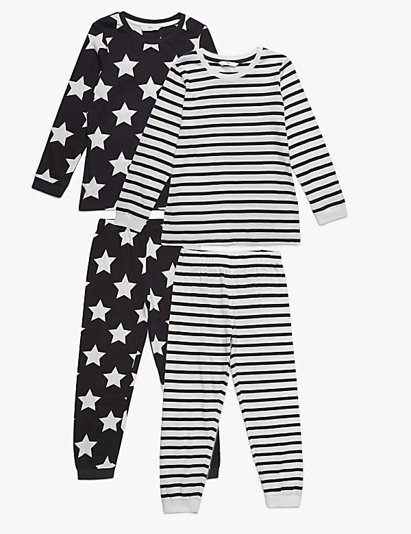 Pure Cotton Stripes Round Neck Pyjama Set