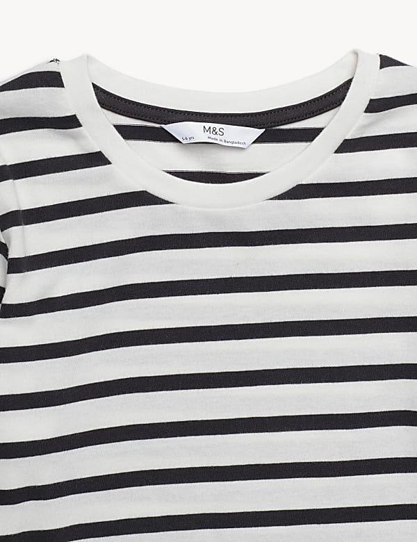 Pure Cotton Stripes Round Neck Pyjama Set