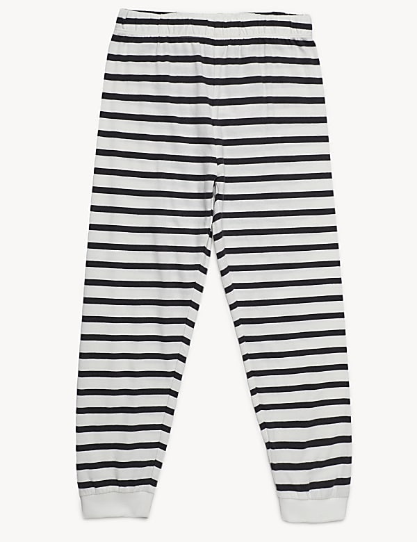 Pure Cotton Stripes Round Neck Pyjama Set