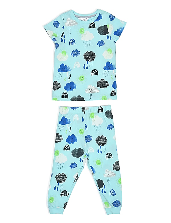 Pure Cotton Printed Round Neck Pyjama Set