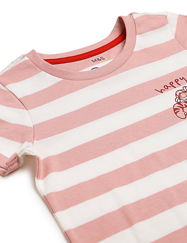 Pure Cotton Striped Crew Neck Pyjama Set