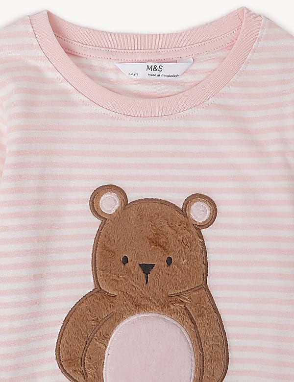 Pack of 2 Pure Cotton Ribbed Pajama Set