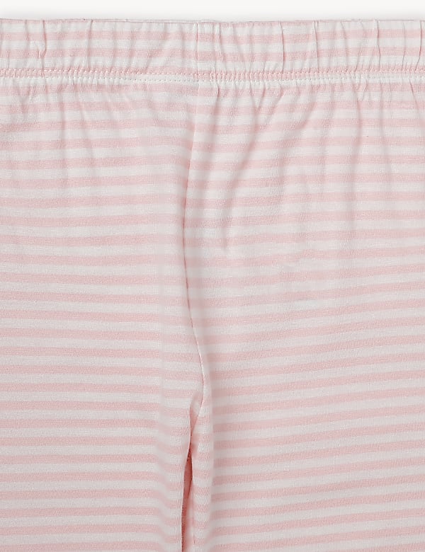 Pack of 2 Pure Cotton Ribbed Pajama Set